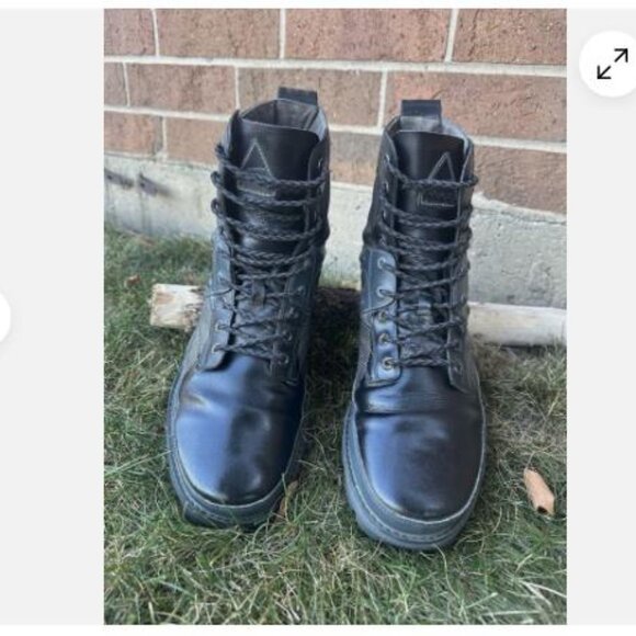 Puma Mens Monadnock Leather Ankle Boots Round Toe Lace Up Sz 13 Military Boots - Picture 2 of 7